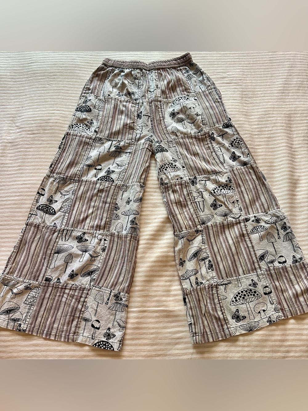 rising international cotton patchwork pants / size large - Picture 3 of 5